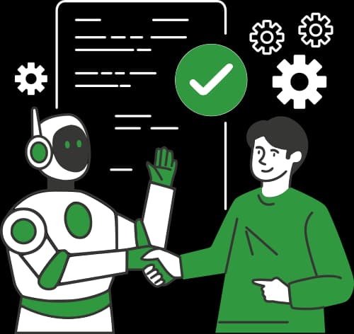 AI and Human Collabration Illustration